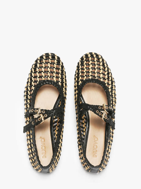 Ballerinas Met Riempjes Uit Leder Inuovo Zwart women D47001 ander zicht 3